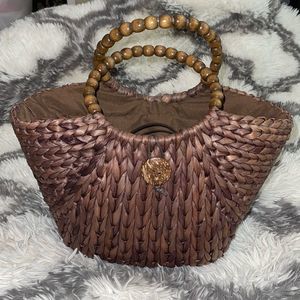 Brown Straw Handbag